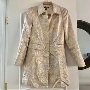 🆕 Bebe | Brocade Jacket Metallic Gold Blue Swirl